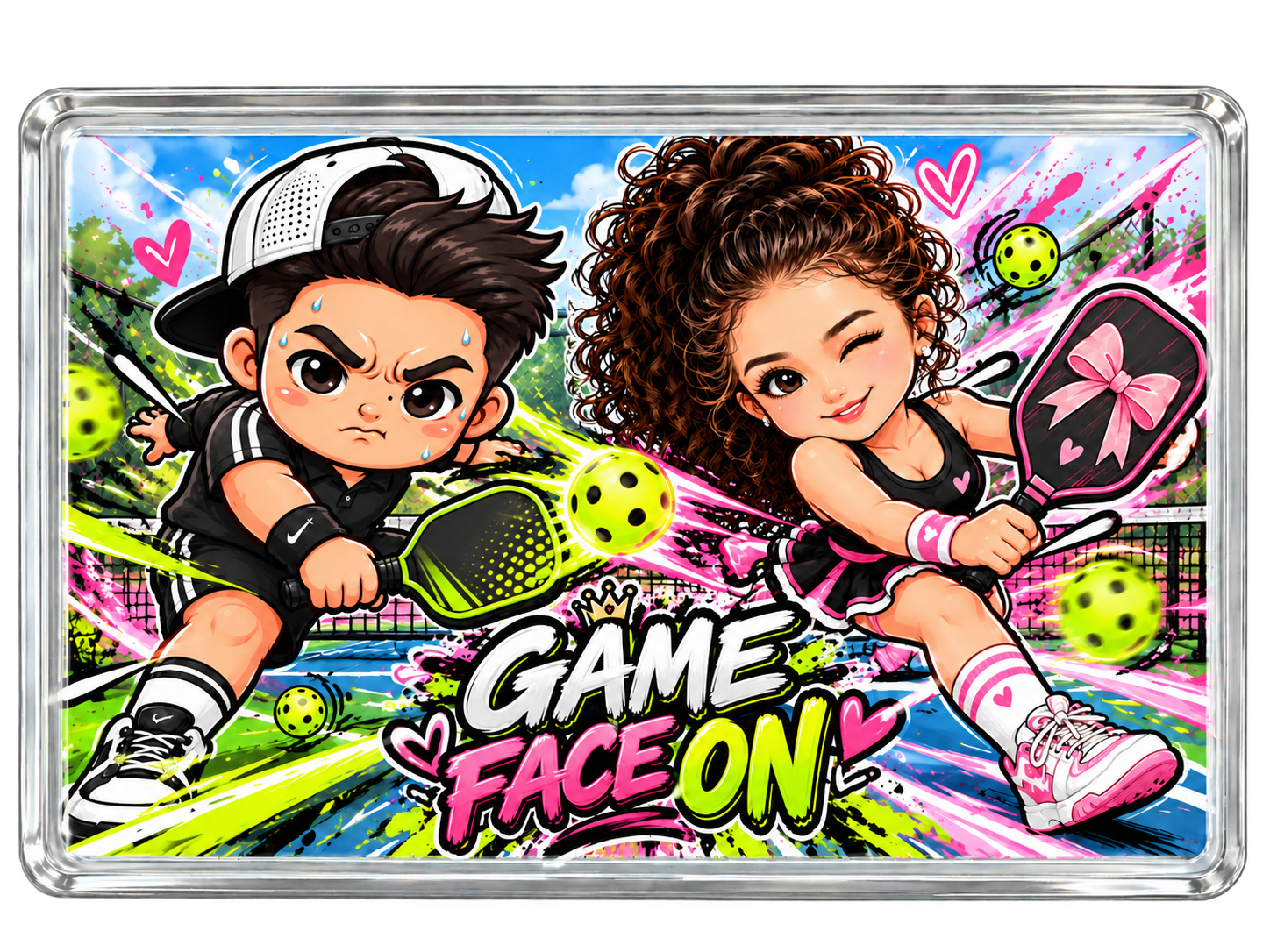 Game Face On pickleball duo ref magnet