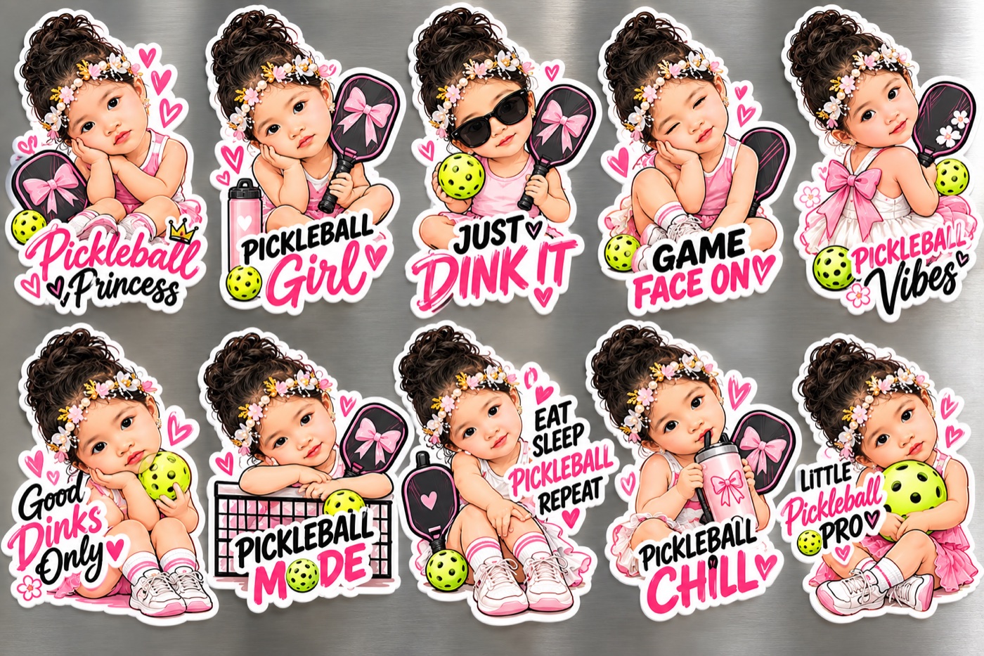 Little pickleball princess — Personalized sticker designs